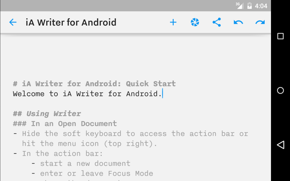 ia writer android change font mac